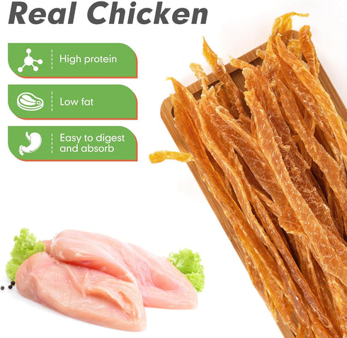 MON2SUN Dog Treats - Chicken Jerky Strips for Small Dogs, High Protein & Grain Free Dog Snacks (Chicken, 10.58 Ounce)