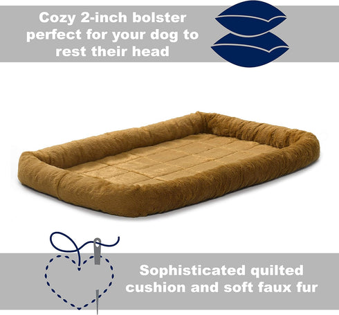MidWest Homes for Pets Bolster Cinnamon Pet Bed for Dogs & Cats, Ideal for Extra Large Breeds, Easy Maintenance,