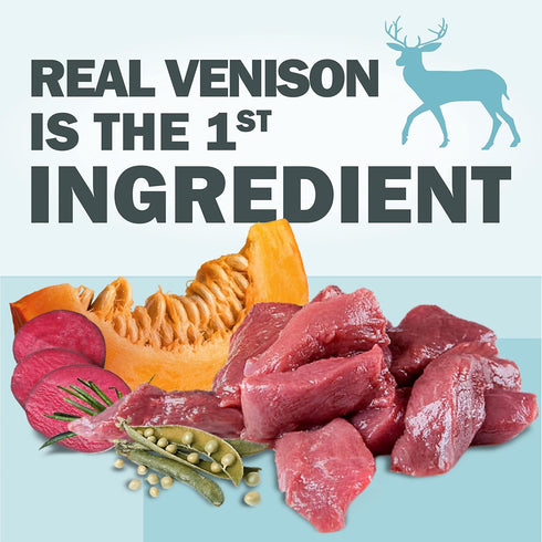 Herz Air-Dried Dog Food – New Zealand Venison Recipe, 2 lb, Grain Free, All Natural, High Protein