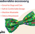 Huxley & Kent Bow Tie for Pets | Merry & Bright (Small) | Christmas Holiday Velcro Bow Tie Collar Attachment | Fun Bow Ties for Dogs & Cats | Cute, Comfortable, and Durable | H&K Bow Tie