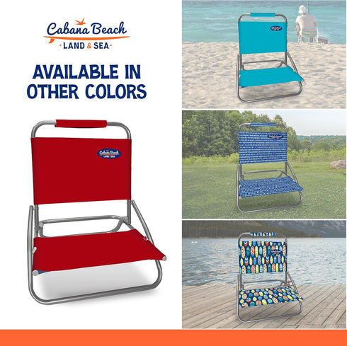 Cabana Beach 1 Folding Beach Chair, Position Lightweight and Portable Foldable Outdoor Camping Chair