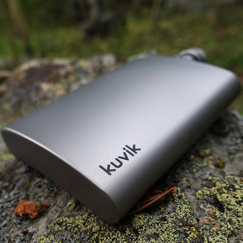 Titanium Flask 7.4 oz (220ml), Ultralight Compact Flask for Camping and Hiking