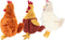Best Pet Supplies Chicken Crinkle Plush Dog Toys, Colorful Chicken Shape for Interactive Play, Cute Bundle (Brown,