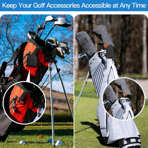 Xxerciz Metal Landing Pad for Golf Bag: Magnetic Accessories, Rangefinder, Golf Towels Strap Clip with Two Hook and
