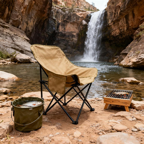 2.2lbs, CTESNELightweight & PortableFolding Camping Chair Outdoor Chair with Side Pocket & Storage Bag, Folding Chair