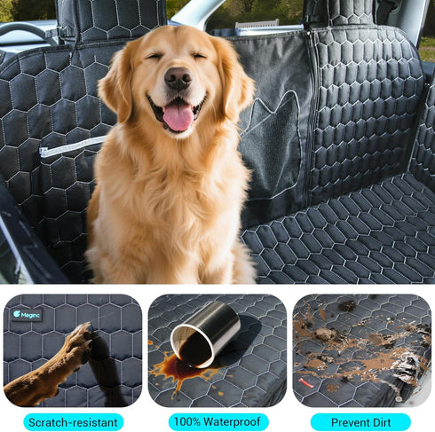 3, 100% Hammock Meginc Dog Seat Covers for Back Seat, Dog Car Seat for Tesla Model Waterproof Pet Seat Cover Protects