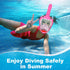 Full Face Snorkel Mask for Kids, 180 Degree Panoramic View, Safe Anti-Leak Anti-Fog, Foldable Dry Top Snorkeling Gear