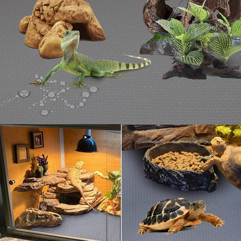 Reptile Substrate Liner, Non-Adhesive Carpet for Terrarium, 17.7x39.4 inch, Bearded Dragon Tank Accessories