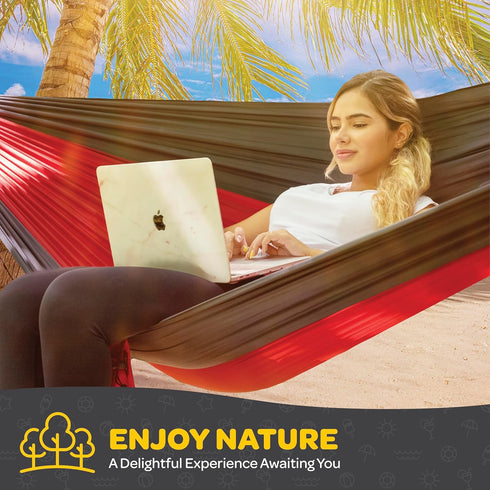 Hammock 500 lb Hammock Travel/Backpacking/Beach/Backyard Durable Capacity, Nylon Camping Chair - Double or Single Sizes