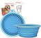Prima Pet Expandable Collapsible Silicone Food & Water Travel Bowl for Medium & Large Dog, 5 Cups