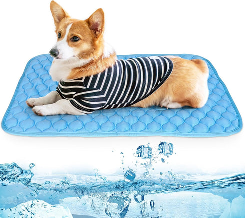 Summer Cooling Mat & Sleeping Pad - Easy Carry, Easy to Clean, Waterproof Bottom, Water Absorption Top, Safe Materials