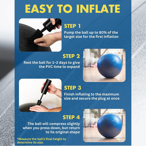 ProBody Pilates Exercise Ball - Multiple Sizes Gym Grade Balance Ball for Fitness, Yoga, Workout, Pregnancy & Physical