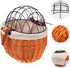 Healifty Rattan Woven Bike Basket for Pets Front Pannier Storage Basket Breathable Cat Dog Carrier Accessory