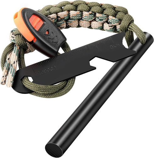 Survival Fire Starter, 4 Inch Ferro Rod Flint Fire Starters for Hiking, Camping, Paracord & Emerge Tool