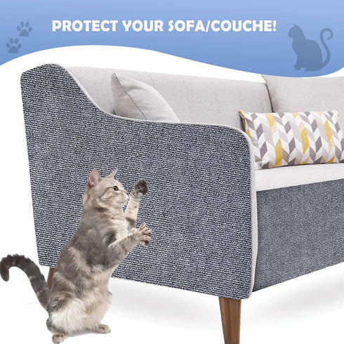 Cat Scratching Mat 118"x15.8" - Trimmable Self-Adhesive Carpet for Furniture Protection from Cats Scratching