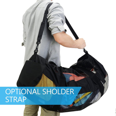 X-Large Mesh Dive Duffel Bag, Heavy Duty Scuba, Diving, Snorkeling | Gym, Workout, Wrestling Bag (Black)