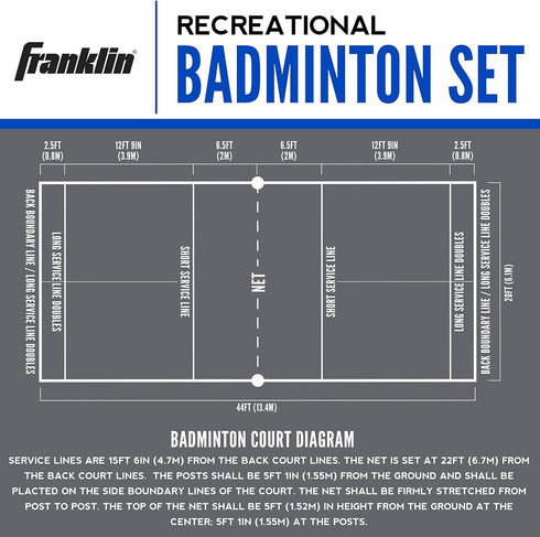 Sets Set Franklin Sports Volleyball + Badminton - Beach + Backyard Game - Volleyball, Pump, Badminton Rackets, Birdies