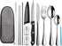 Portable Travel Utensils Set, Reusable Stainless Steel Flatware Set with Case, Cutlery for Camping, School, Picnic