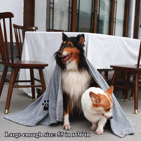 Extra Large Dog Towels for Drying Dogs, Super Absorbent Soft Microfiber Bath Grooming Towel for Pets
