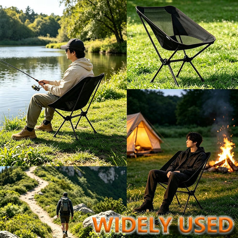 ElutaGioy Backpacking Camping Chair, Portable Foldable Compact Chair with Breathable Nylon Mesh, Lightweight Folding
