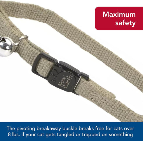 Coastal Pet New Earth Soy Adjustable Breakaway Cat Collar, Eco-Friendly, Cranberry, 3/8" x 08"-12"