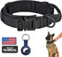 DAGANXI Tactical Dog Collar, Adjustable Military Nylon Collar with Control Handle for Medium and Large Dogs, Black, L
