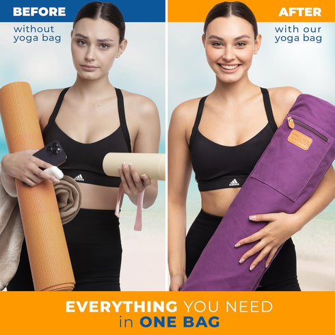 UDANA Large Yoga Mat Bag for Women & Men with Three Storage Pockets, Adjustable Shoulder Strap, Great for Gym & Travel
