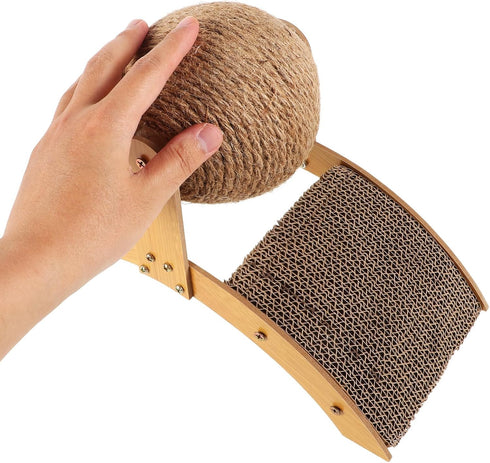 Toddmomy Cat Scratcher Ball Cat Scratching Toy Inclined Scratch Board Sisal Rope Ball for Indoor Cat Kittens
