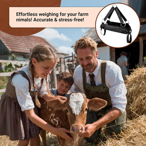30"x25" 400 LB 1800D Trimming, Calf Sling for Weighing up to - Heavy-Duty Livestock Weighing Sling for Newborn Calf