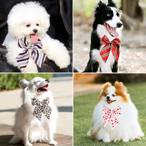 Segarty 50pcs Dog Bow Ties, Adjustable Bowtie Collars for Small Medium Dogs, Cute Neckties for Pet Grooming