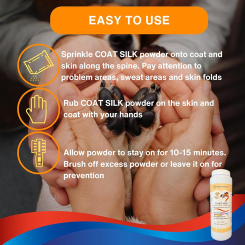 Bundle of Coat Silk Dog Dry Powder (6 oz) to Alleviate Odors and Itchiness & Antiparasitic Dog Shampoo (8 oz)