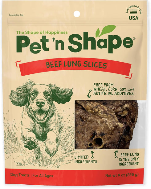 Pet 'n Shape Beef Lung Dog Treats Made and Sourced in the
