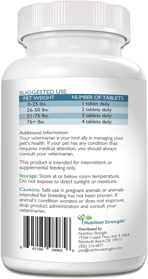 Vitamin B for Dogs, Complete B Complex for Blood Cell & Nervous System Health, 120 Chewable Tablets