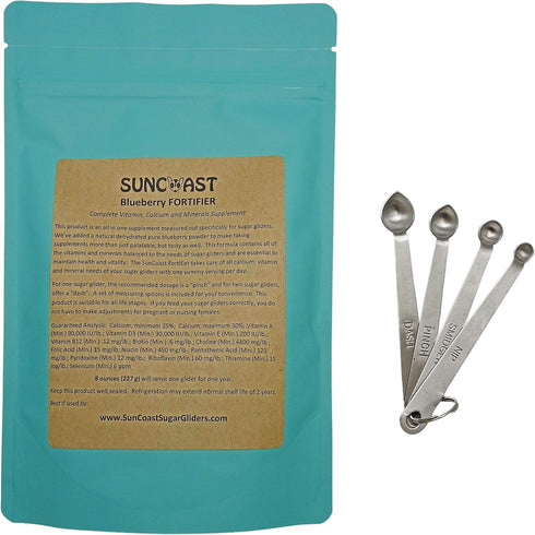Blueberry Fortifier Complete Vitamins and Calcium, Free Stainless Steel Measuring Spoons
