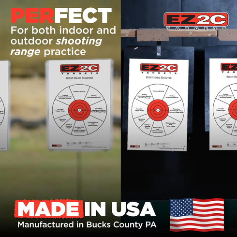 EZ2C 11"x17" 25 USA Made Right Hand/Left Hand Shooting Range Diagnostic Training Paper Target Tear-Off Pad