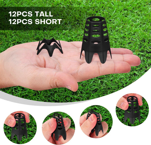 Golf Simulator Tees, 22Pcs Plastic Tees for Home, Indoor or Outdoor Training, Pack of 12 Tall & 12 Small