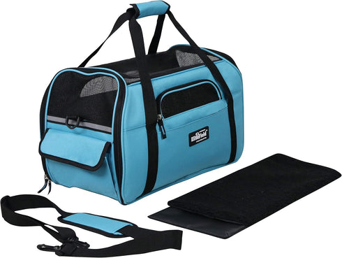 EliteField Soft Sided Pet Carrier (3 Year Warranty, Airline Approved), Medium: 17" L x 9" W x 12" H, Sky Blue