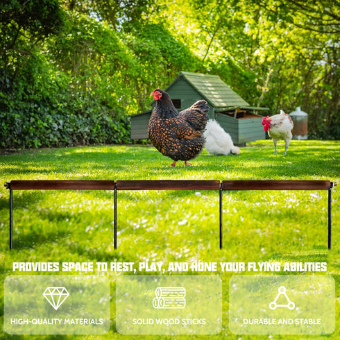 2 44.88 PCS Chicken Toys,Extra Long Chicken Perch Toys,Woodern Chickens Roosts and Perches Stand Training Perch
