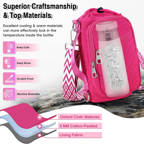 AGLOD Adjustable Water Bottle Carrier Bag with Strap for Outdoor Activities