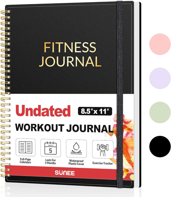 Fitness Journal Workout Planner, A4(8.5" x 11") Undated Journal & Log Book for Men & Women, Track Progress & Goals