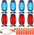 Tellegloww 16 Pcs Navigation Lights for Kayak Boat Include 8 Red Green LED
