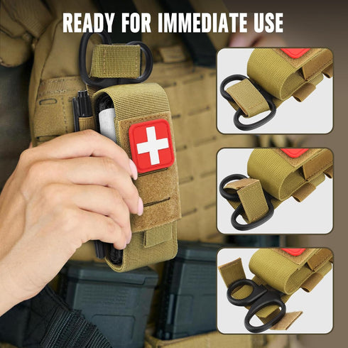 ZZY Tactical Tourniquet Pouch Holder, Molle Medical Shears Pouch EMT Scissors Bag Fit for Tourniquet, EMT Shears