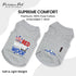 Parisian Pet Dog T-Shirt - Embroidered Red White and Woof 100% Cotton, Breathable Dog Clothes - Grey Sleeveless Pet Vest - Machine Washable Dog Shirt for Large Dogs - L