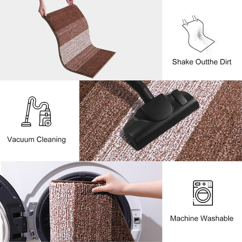 smiry Dog Door Mat for Muddy Paws, Low-Profile Entryway Mat with Non-Slip Backing, 47x24 Inches, Brown.