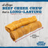 Best Bully Sticks Peanut Butter Beef Cheek Dog Treats - 4-Pack, Natural Collagen Chews