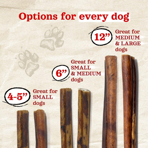 Natural Farm Bully Sticks Stuffed Collagen Sticks for Dogs, 4-5 Inch, 10-Pack, Rawhide-Free, Long Lasting Chews