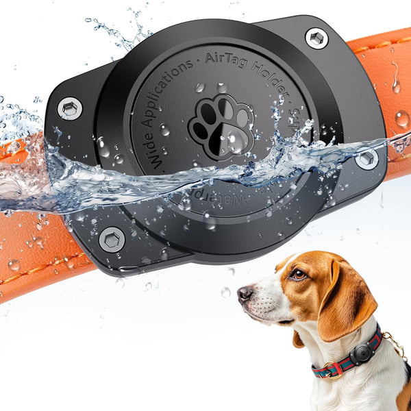 IPX8 Waterproof Airtag Dog Collar Holder, Ultra-Durable Mount for AirTag, Suitable for All Widths of Collars (1 Pack)