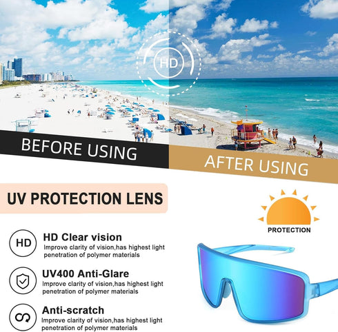 Karsaer Vision Sports Sunglasses for Men, Women, Youth, Kids, Teens, Baseball