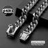 Strong Stainless Steel Silver Metal Dog Collars with Secure Buckle - 14MM Cuban Lock Link Chain for Training