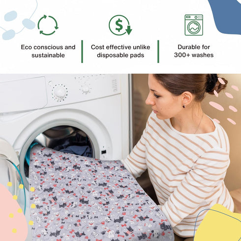 18x24 (Set 4) Caldwell's Pet Supply Co. Potty Pads, Washable Pee Pads for Dogs, Reusable Pee Pad for Dogs, Puppy Potty